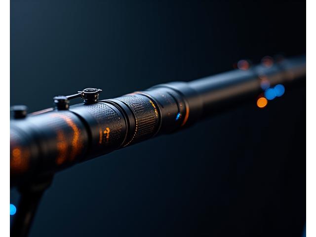 Ergonomic fishing rod handle with visible sensor integration points, transmitting data wirelessly